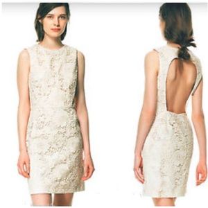 Fitted Lace Dress w/ Boat Neckline by Zara